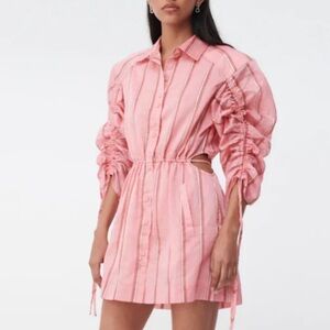 Anthropologie Pablo Ruched Sleeve Mini Dress